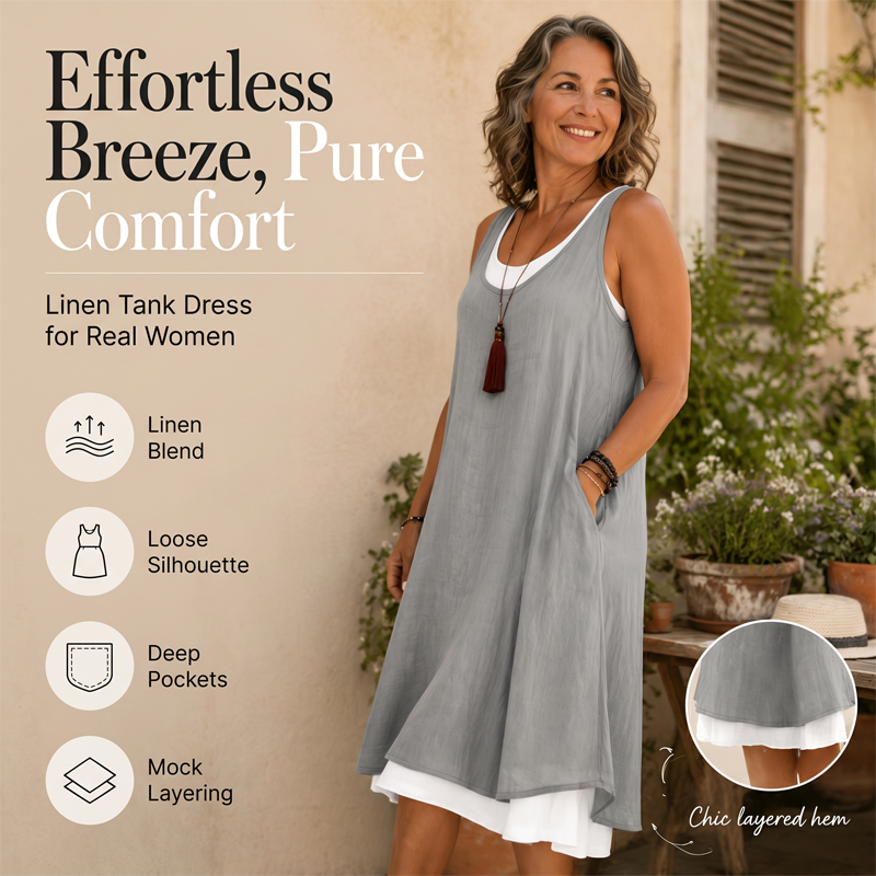 Casual Loose Sleeveless Two Piece Dress