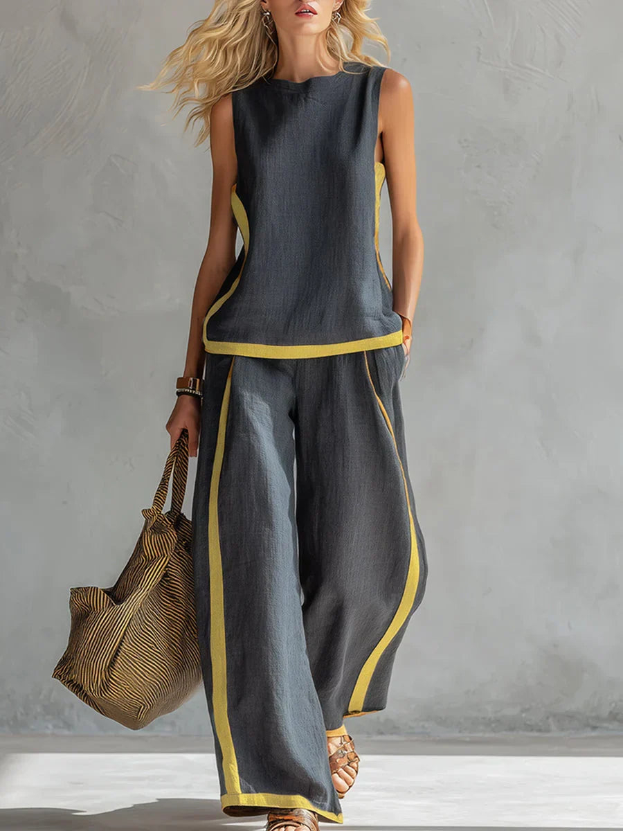 EMILIA | FLUID TWO-PIECE SET WITH CONTRAST DETAILS