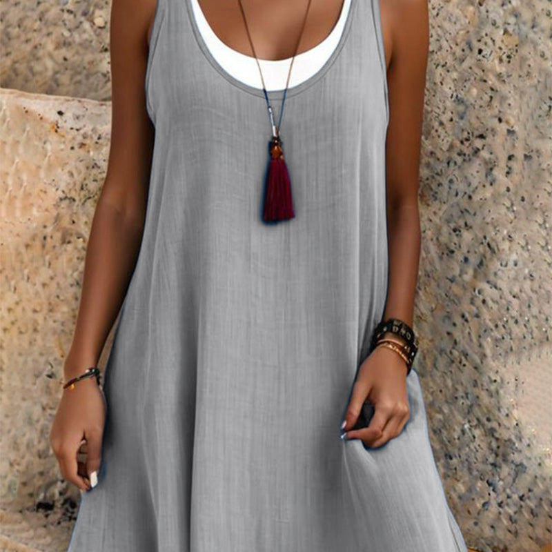 Casual Loose Sleeveless Two Piece Dress