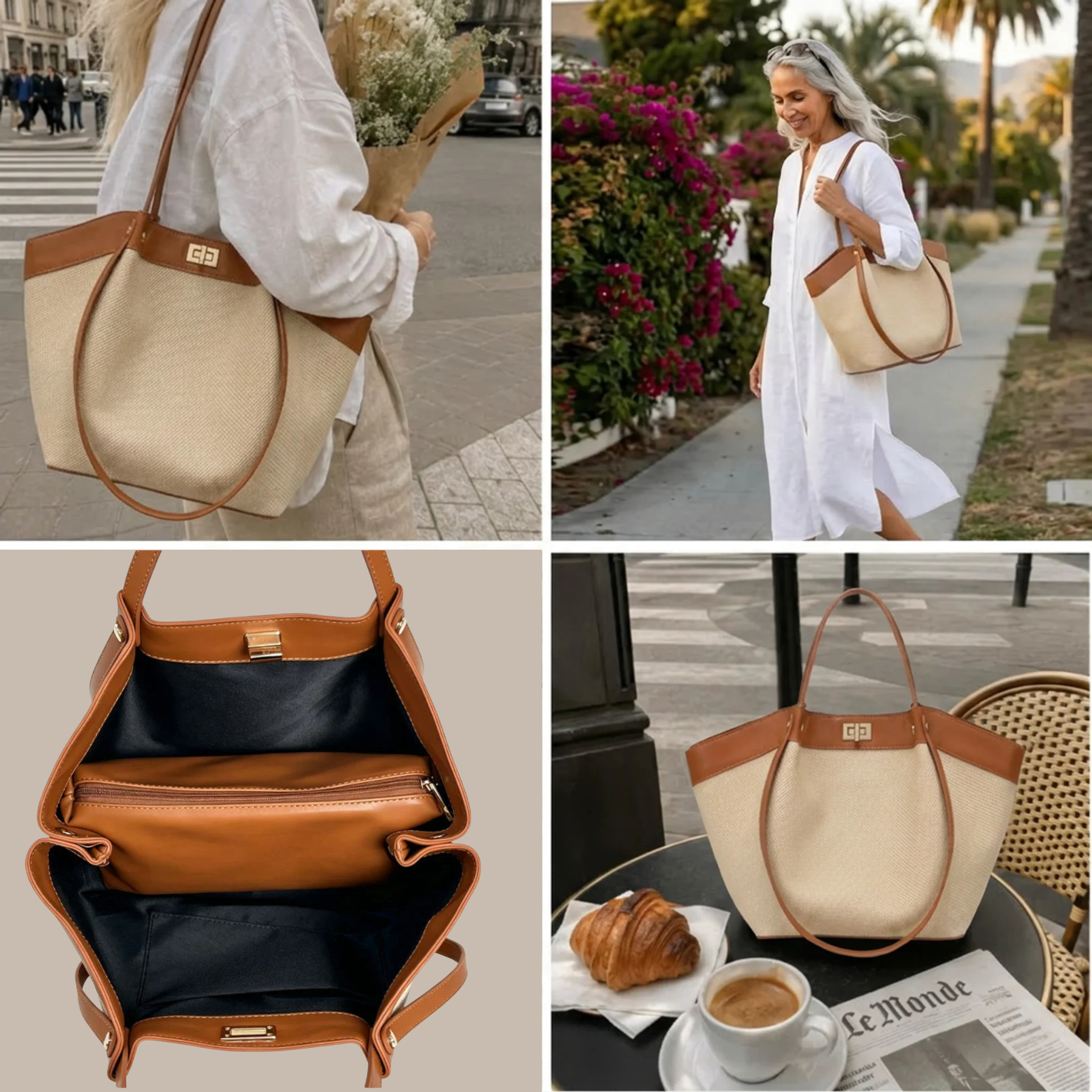 Woven Mattan Tote Bag