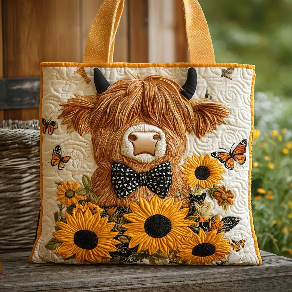Crafted Bag with Cow and Sunflowers – Gift Idea
