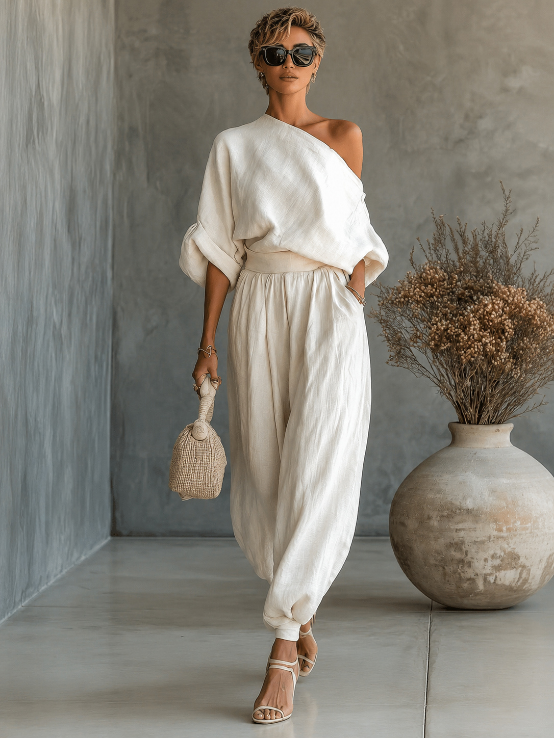 Mila | Fluid Set with Off-the-Shoulder Design