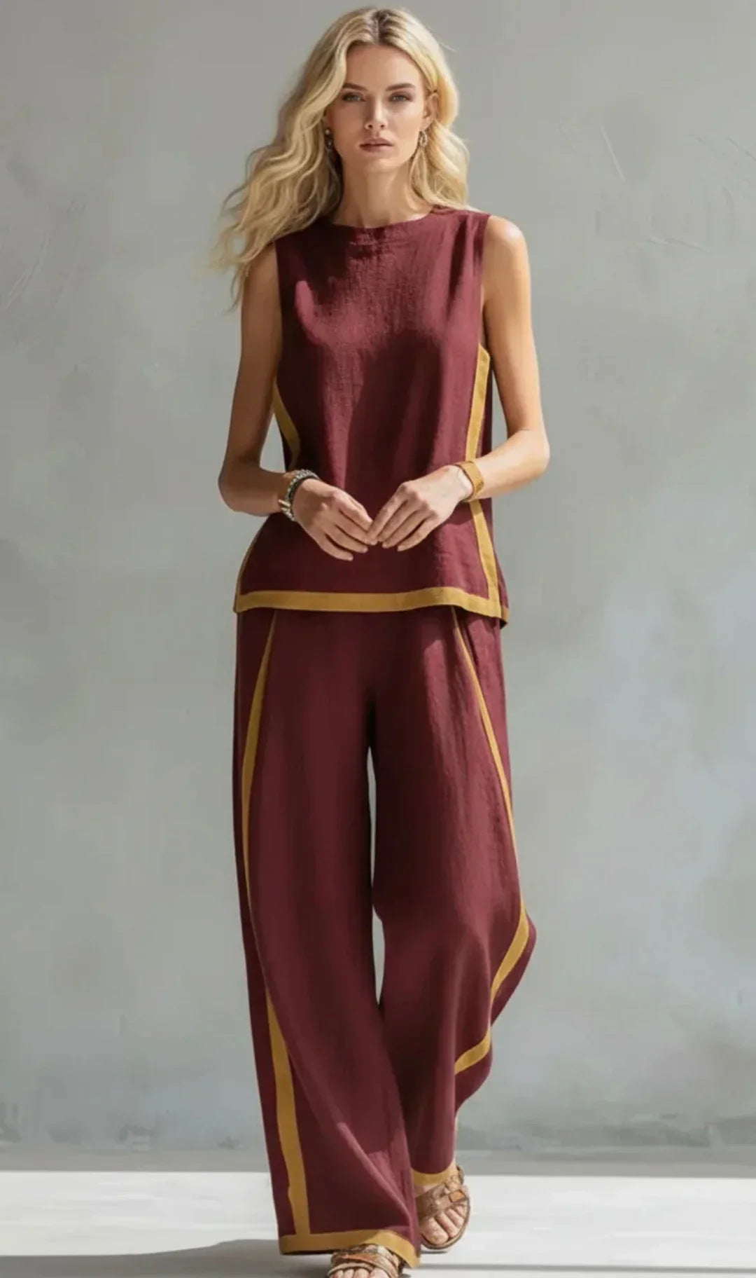 EMILIA | FLUID TWO-PIECE SET WITH CONTRAST DETAILS