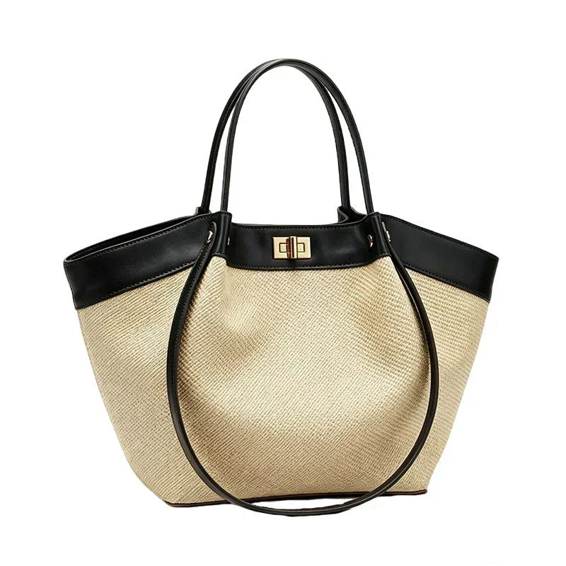 Woven Mattan Tote Bag
