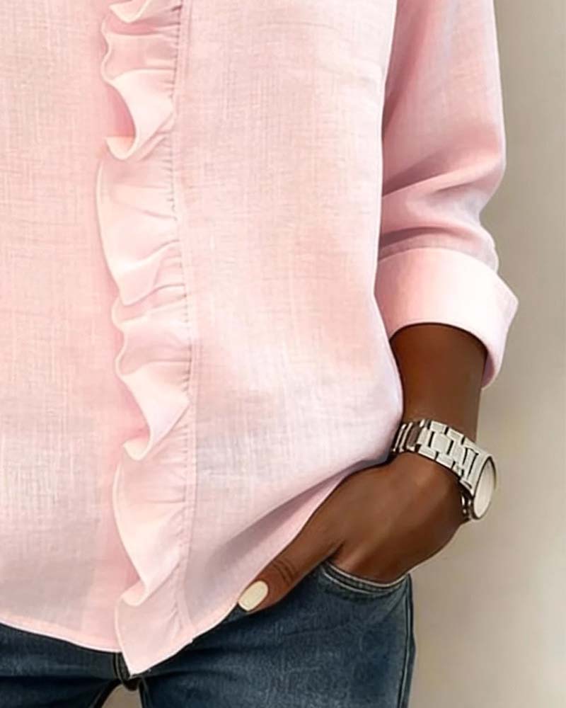 Beatriz - Ruffled Blouse with V-Neck