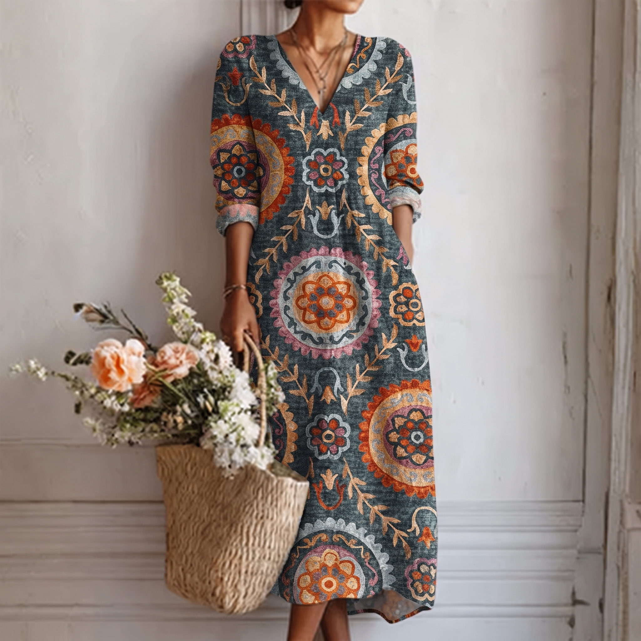 Elia™ | Geometric Midi Dress