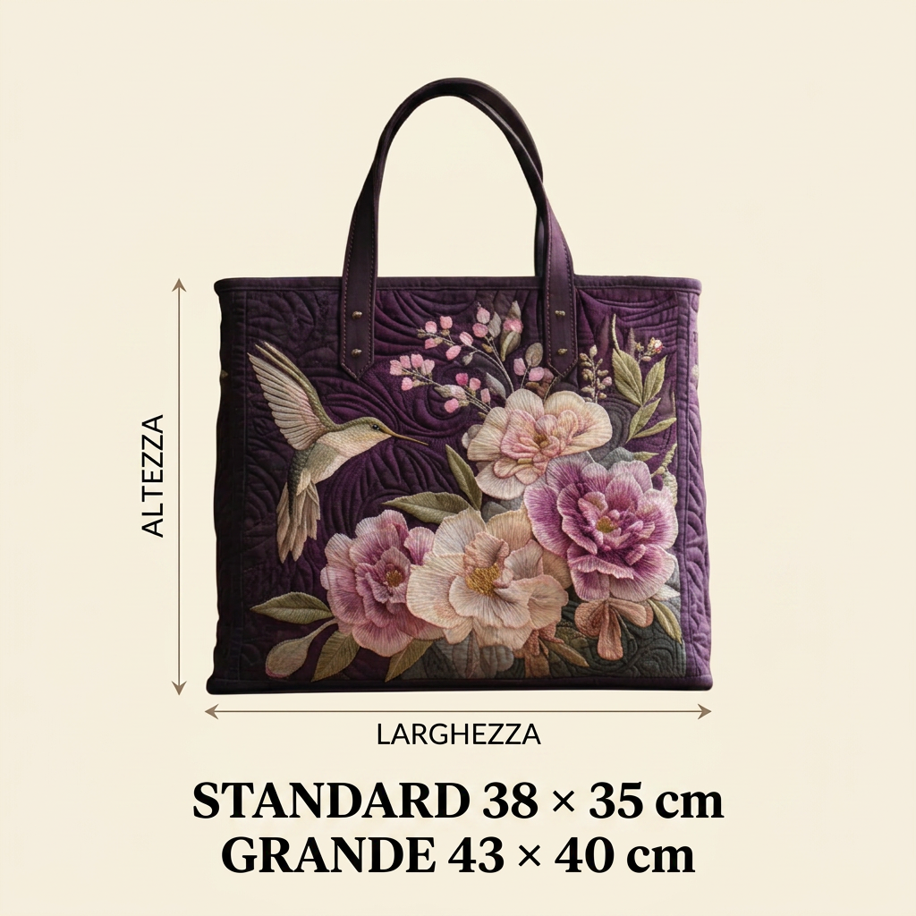 Hummingbird and Orchid Artisan Bag – Elegant and Practical