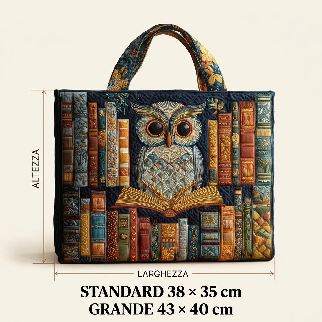 Handcrafted Owl and Antique Books Bag – Gift Idea