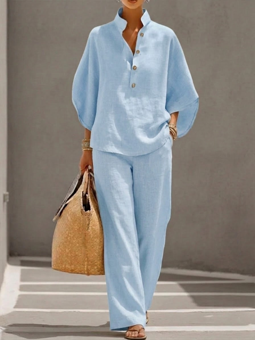 Mariel | Two-Piece Linen Effect Set