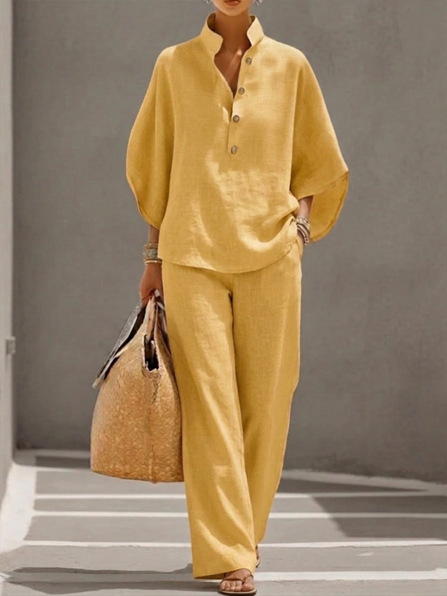 Mariel | Two-Piece Linen Effect Set