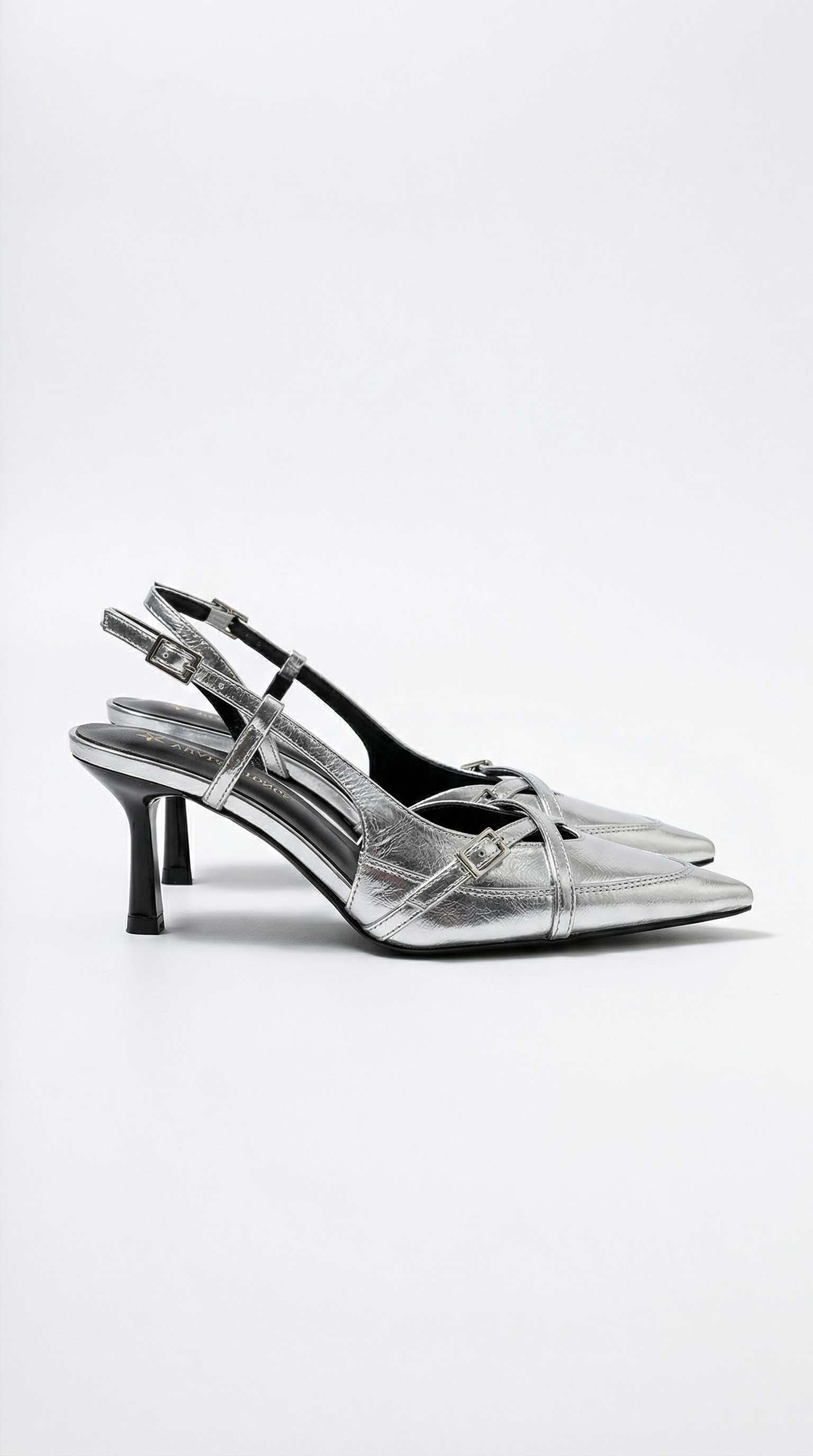 Open-Back Heeled Shoes with Buckle by Samantha