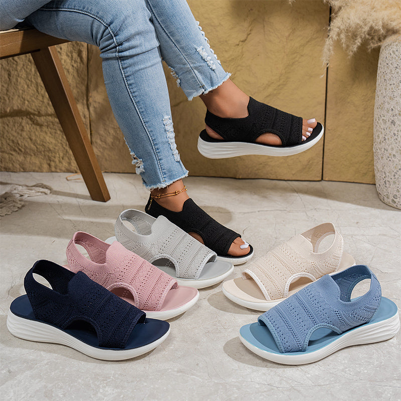 Lisa™ | Platform sandals made from breathable material for women