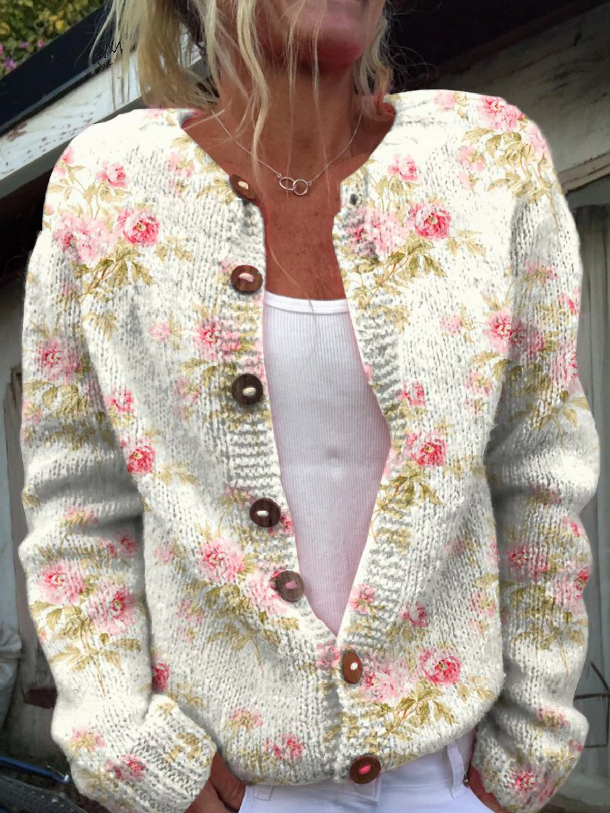 Kerensa™ | Vintage Floral Knit Cardigan