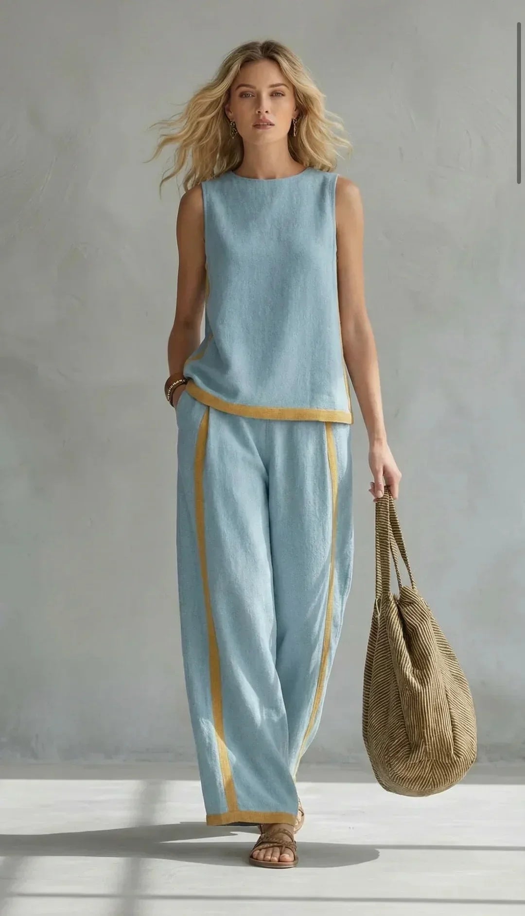 EMILIA | FLUID TWO-PIECE SET WITH CONTRAST DETAILS