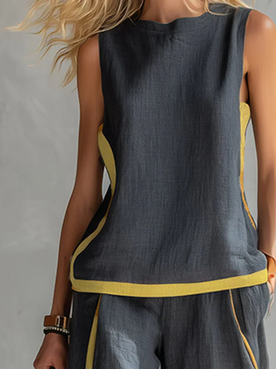 EMILIA | FLUID TWO-PIECE SET WITH CONTRAST DETAILS