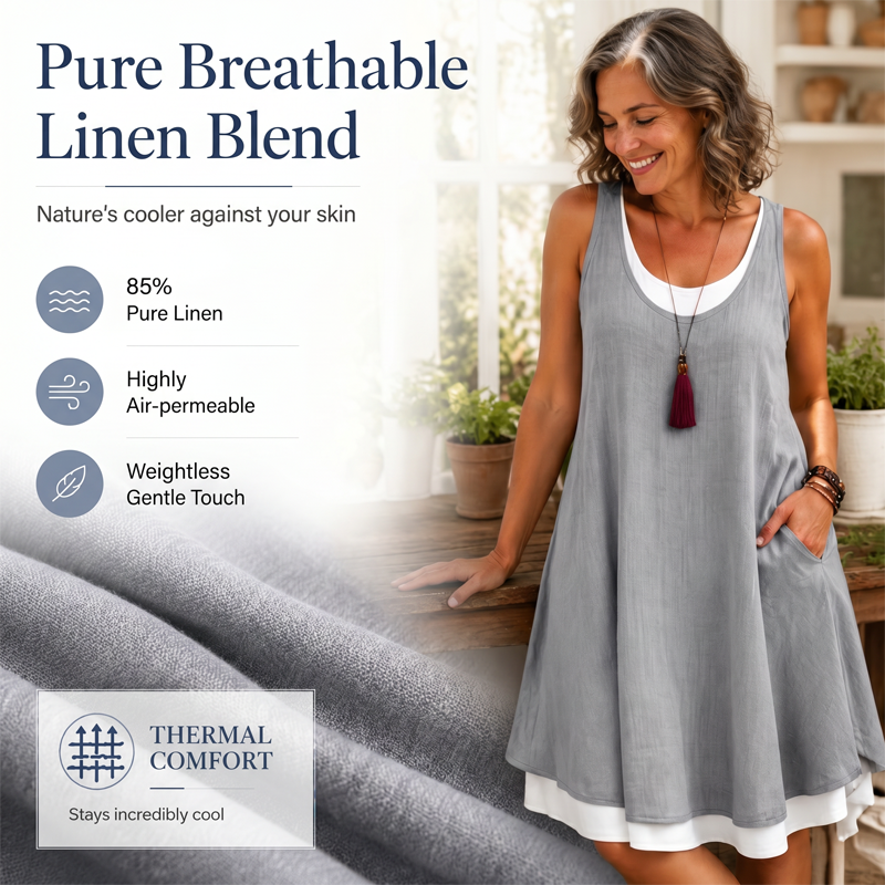 Casual Loose Sleeveless Two Piece Dress
