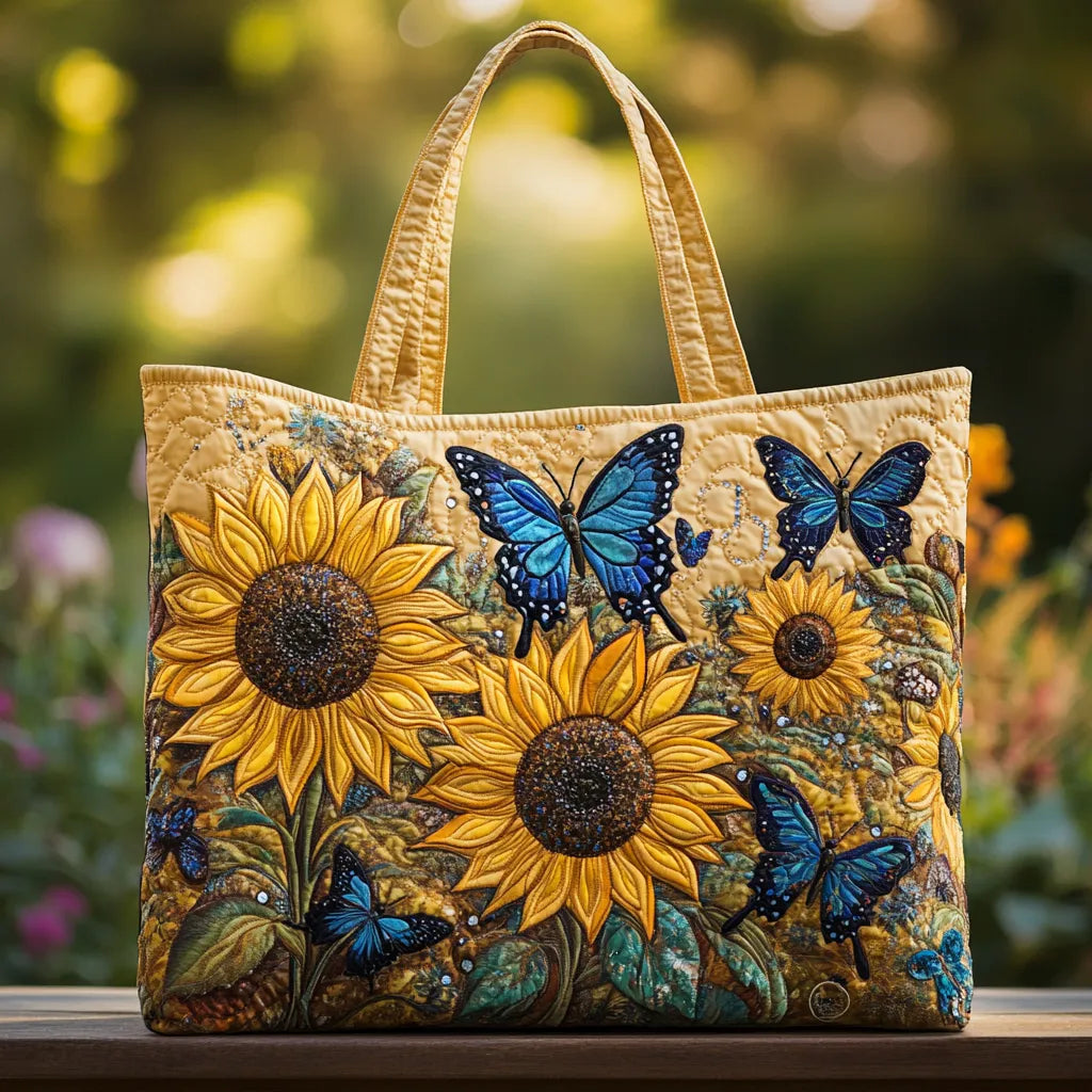 Blue Sunflower and Butterfly Women's Bag – Spacious and Lightweight