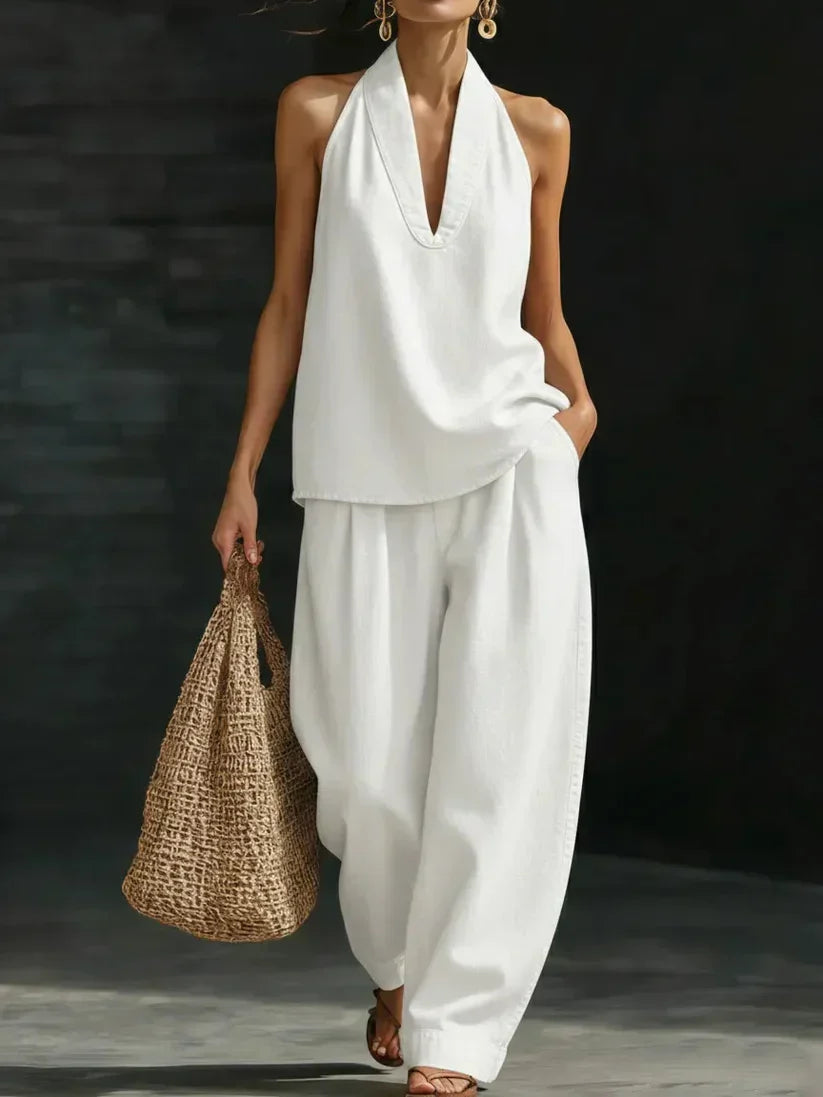 TERESINA | LONG FLUID SUIT WITH V-NECK