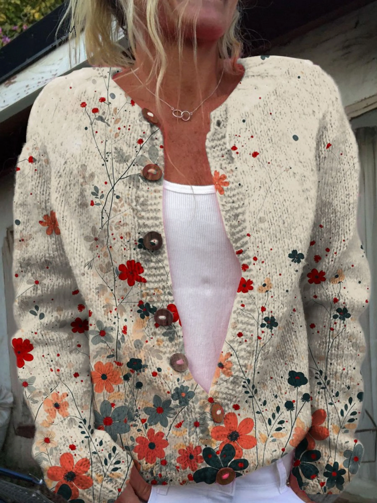 Sabrina™ | Vintage Floral Knit Cardigan
