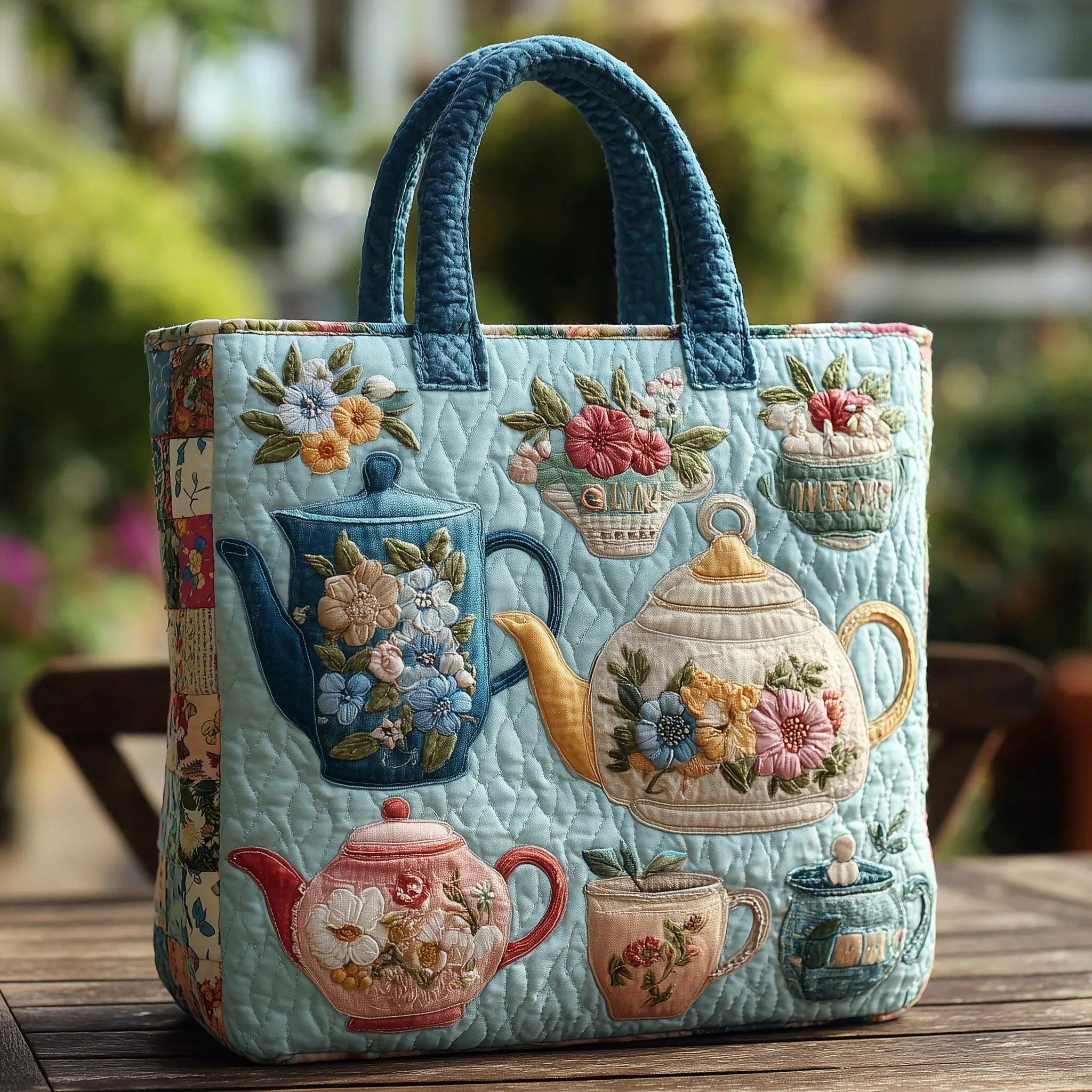 Quilted Floral Bag in Spring Pattern – Two Sizes