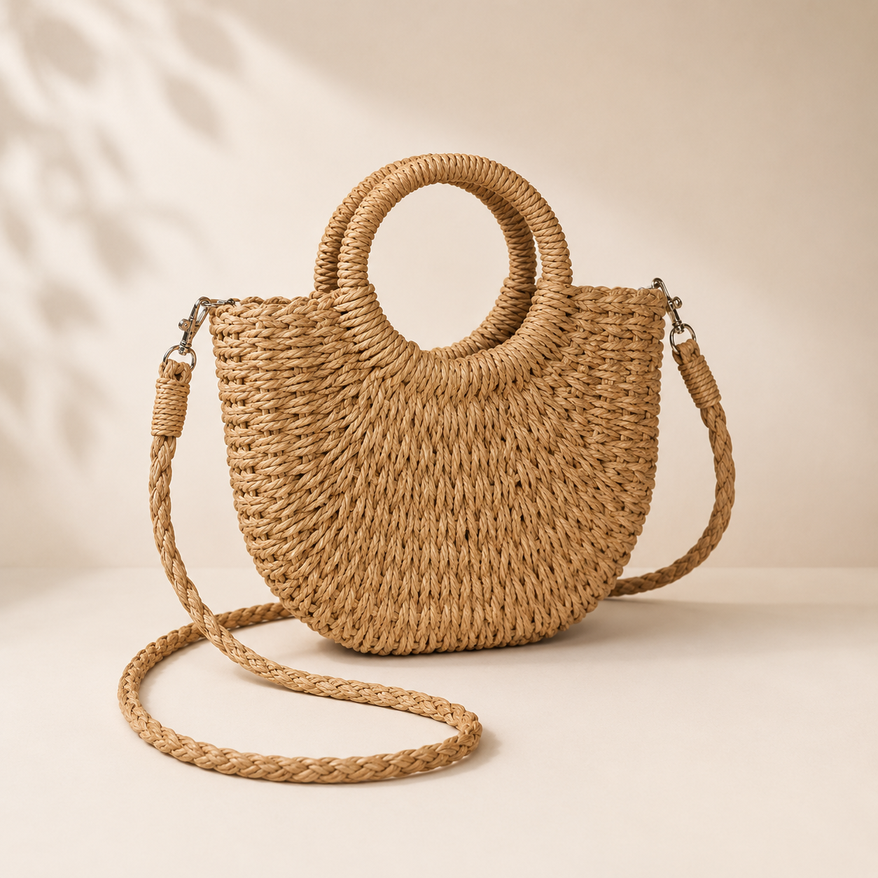 The Marisol™ | Handwoven Half-Moon Bag