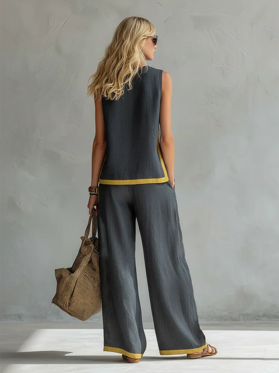 EMILIA | FLUID TWO-PIECE SET WITH CONTRAST DETAILS
