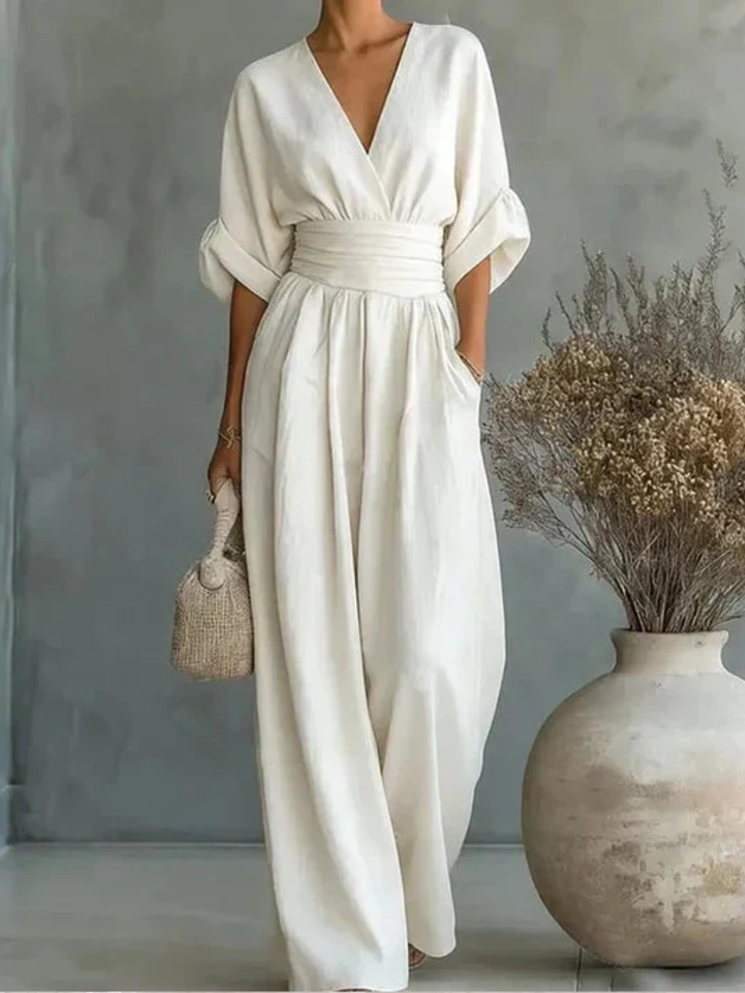 ORNELLA | FLUID LONG JUMPSUIT WITH PRINT