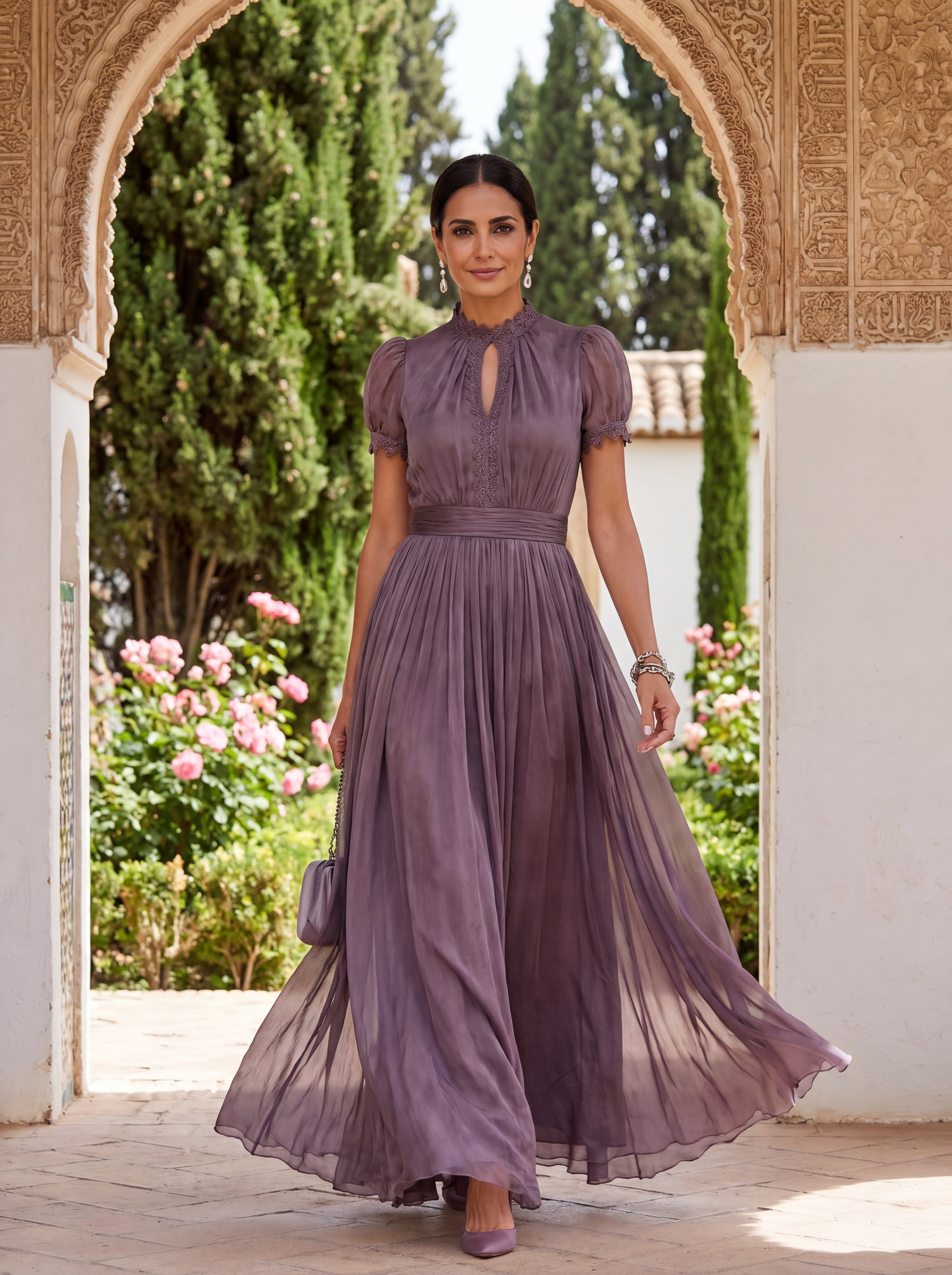 Flavia Long Dress in Luxurious Fabric - Unmatched Elegance at Maison Claire and Sylvie