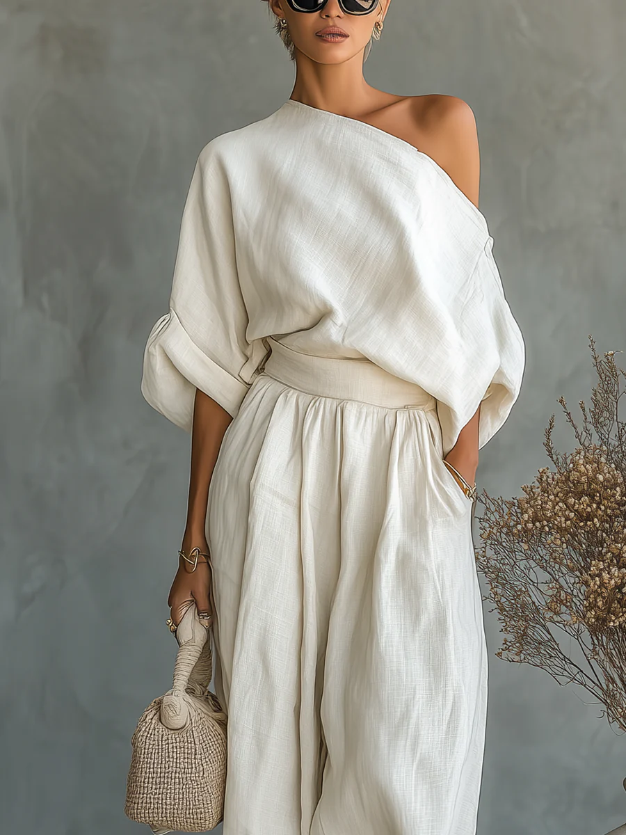 ROSALIA | ONE-SHOULDER DRAPED FLUID OUTFIT