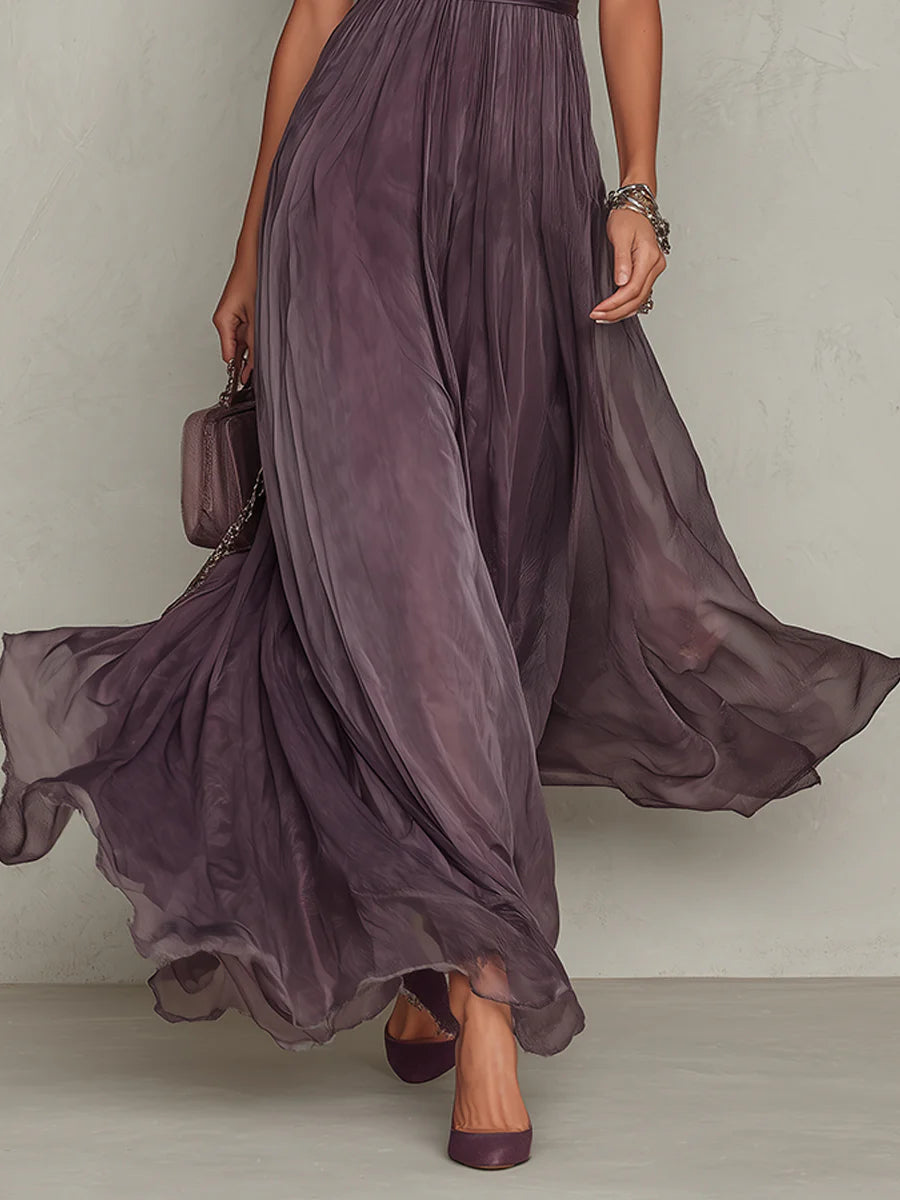 Flavia Long Dress in Luxurious Fabric - Unmatched Elegance at Maison Claire and Sylvie