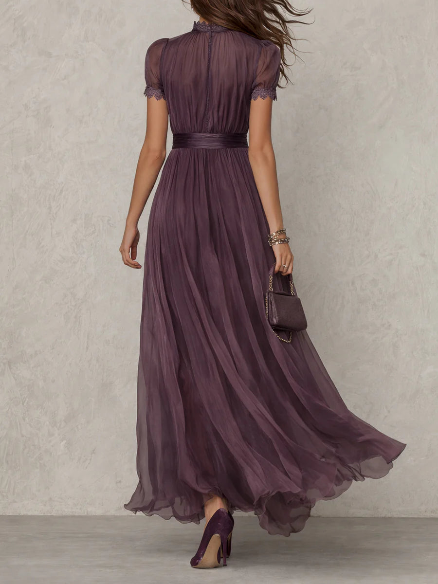 Flavia Long Dress in Luxurious Fabric - Unmatched Elegance at Maison Claire and Sylvie