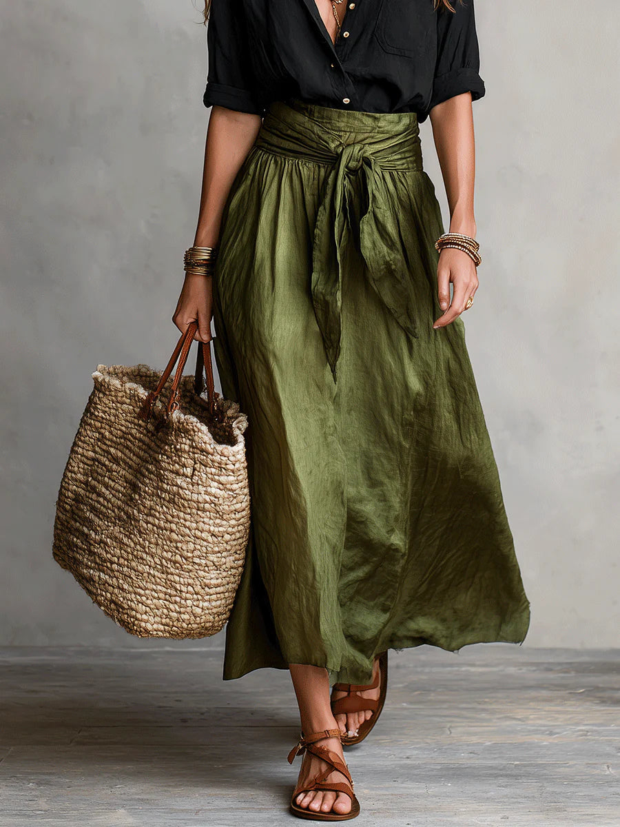 LUCIANA | ELEGANT AND FLOWING ONE-SHOULDER MAXI DRESS