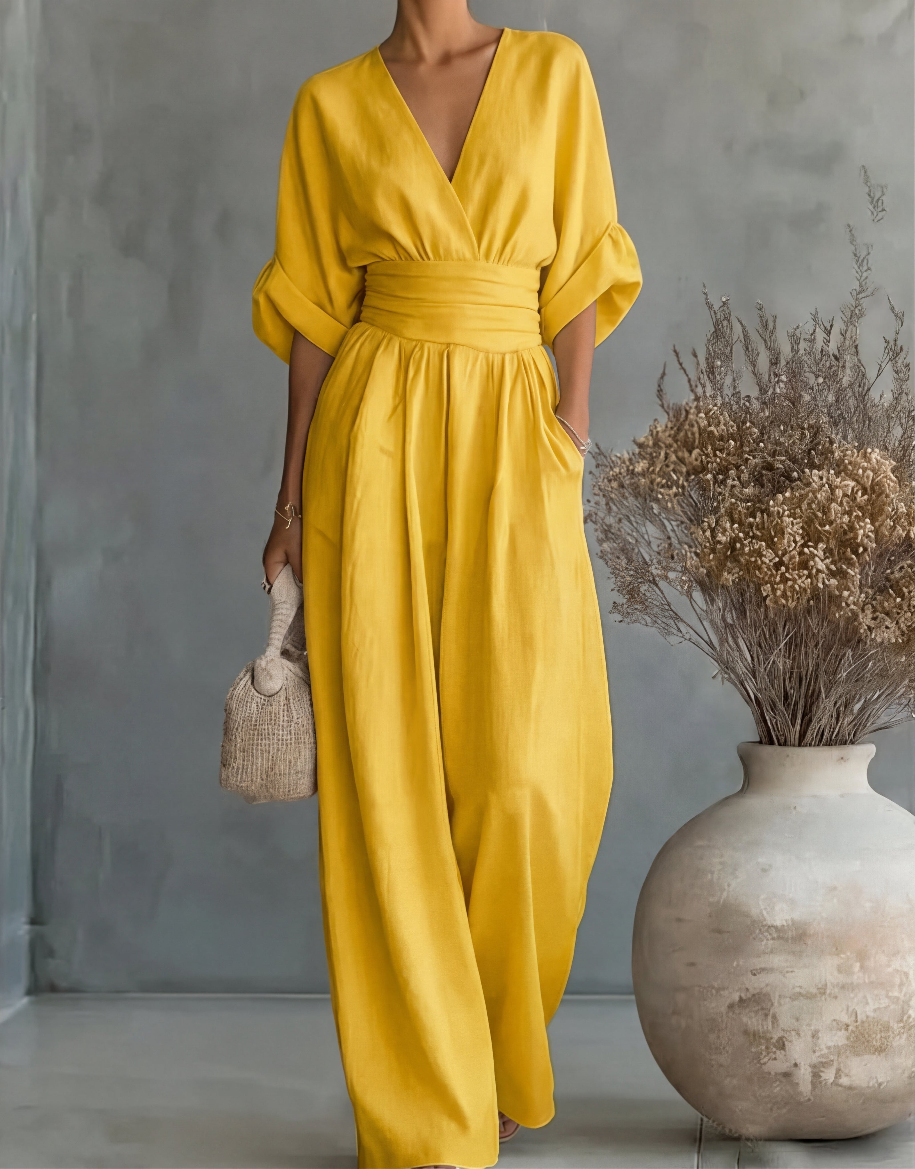 ORNELLA | FLUID LONG JUMPSUIT WITH PRINT