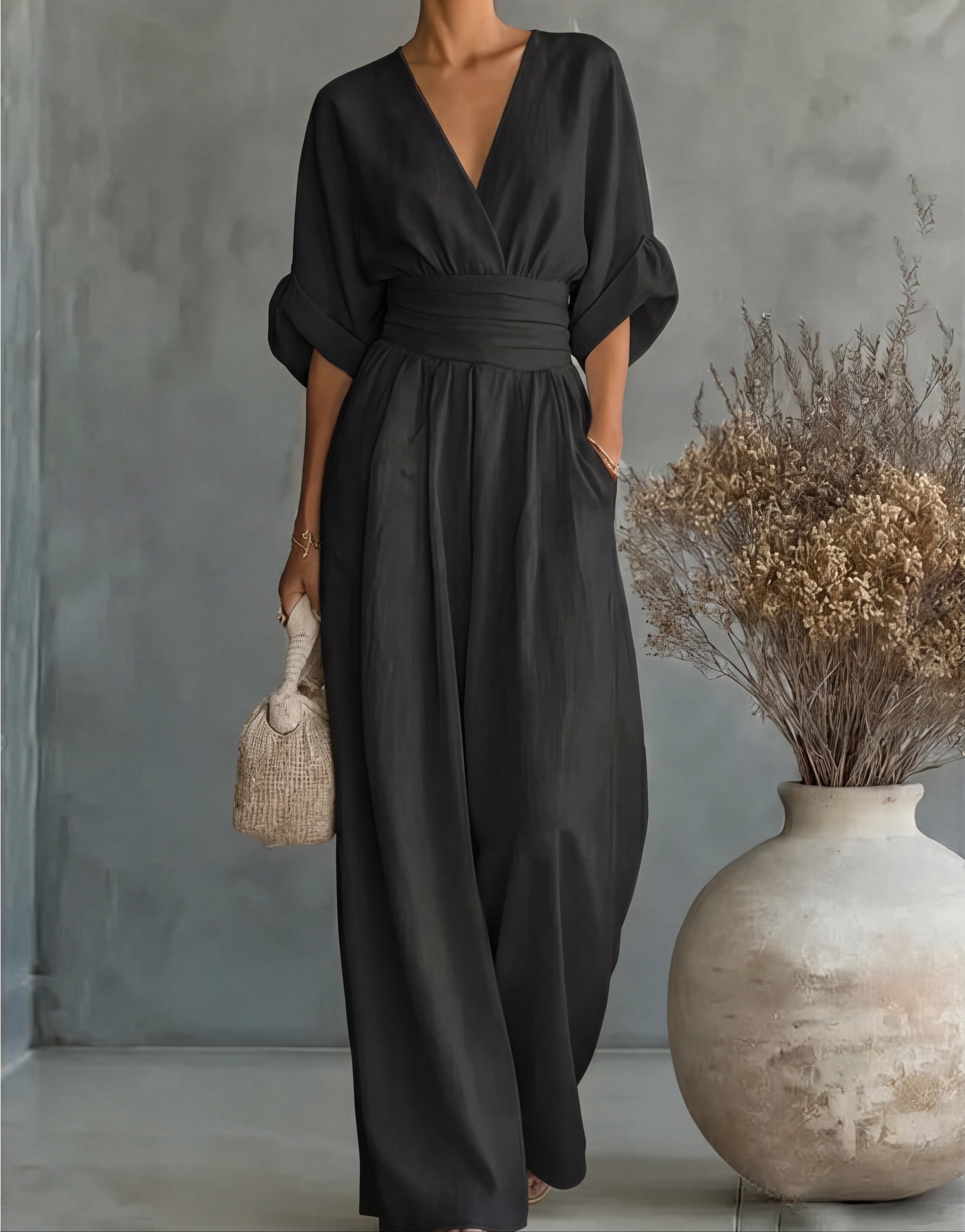 ORNELLA | FLUID LONG JUMPSUIT WITH PRINT