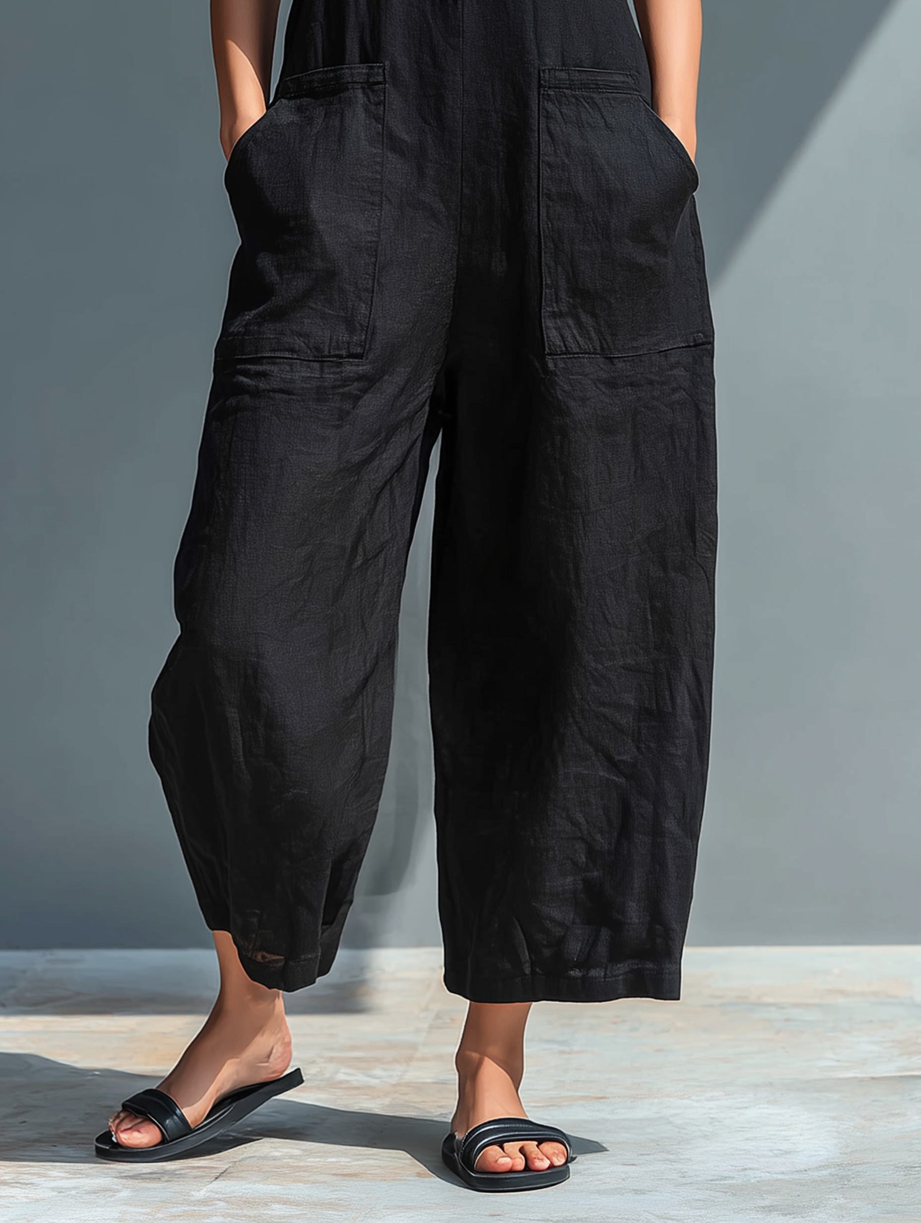 FRANCESCA | FLUID LONG JUMPSUIT WITH POCKETS