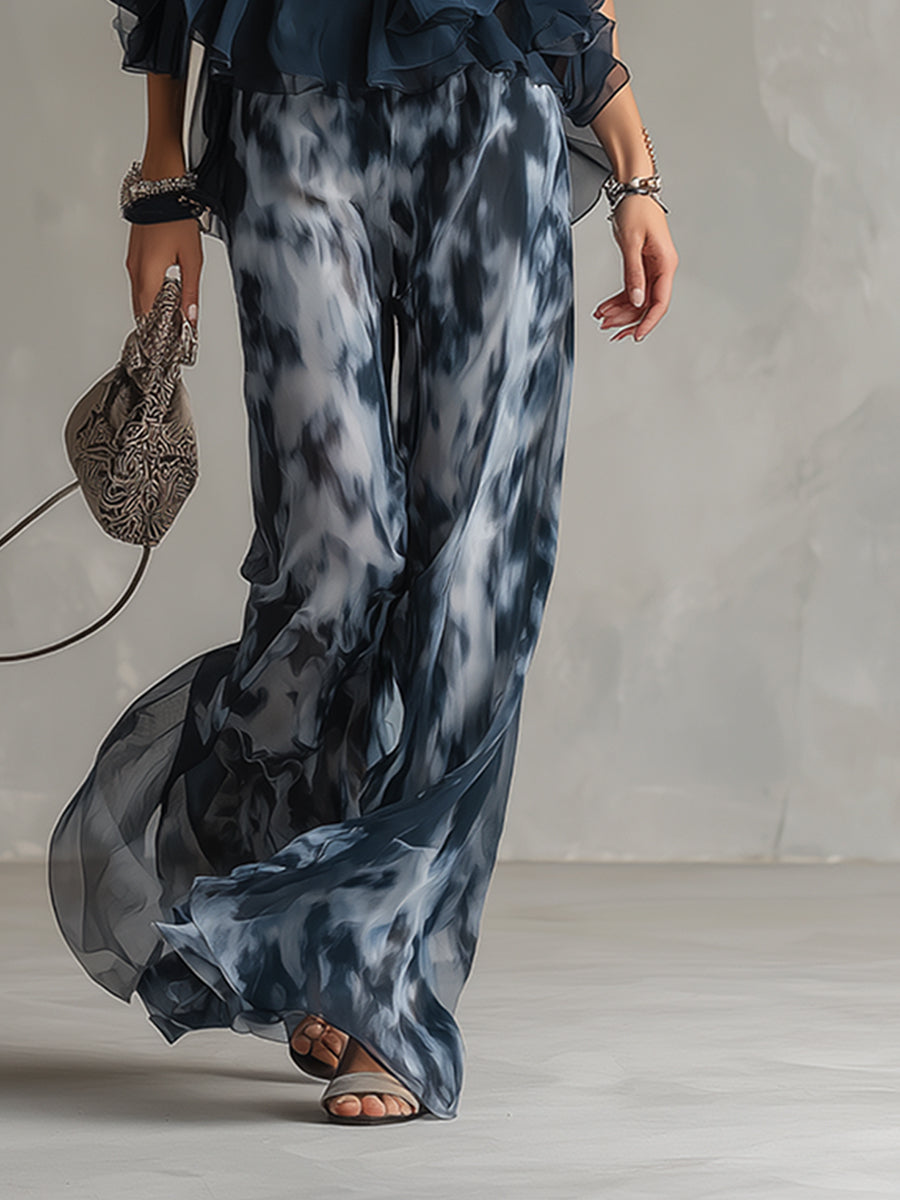 Elisa | Elegant and lightweight set with fluid top and wide trousers