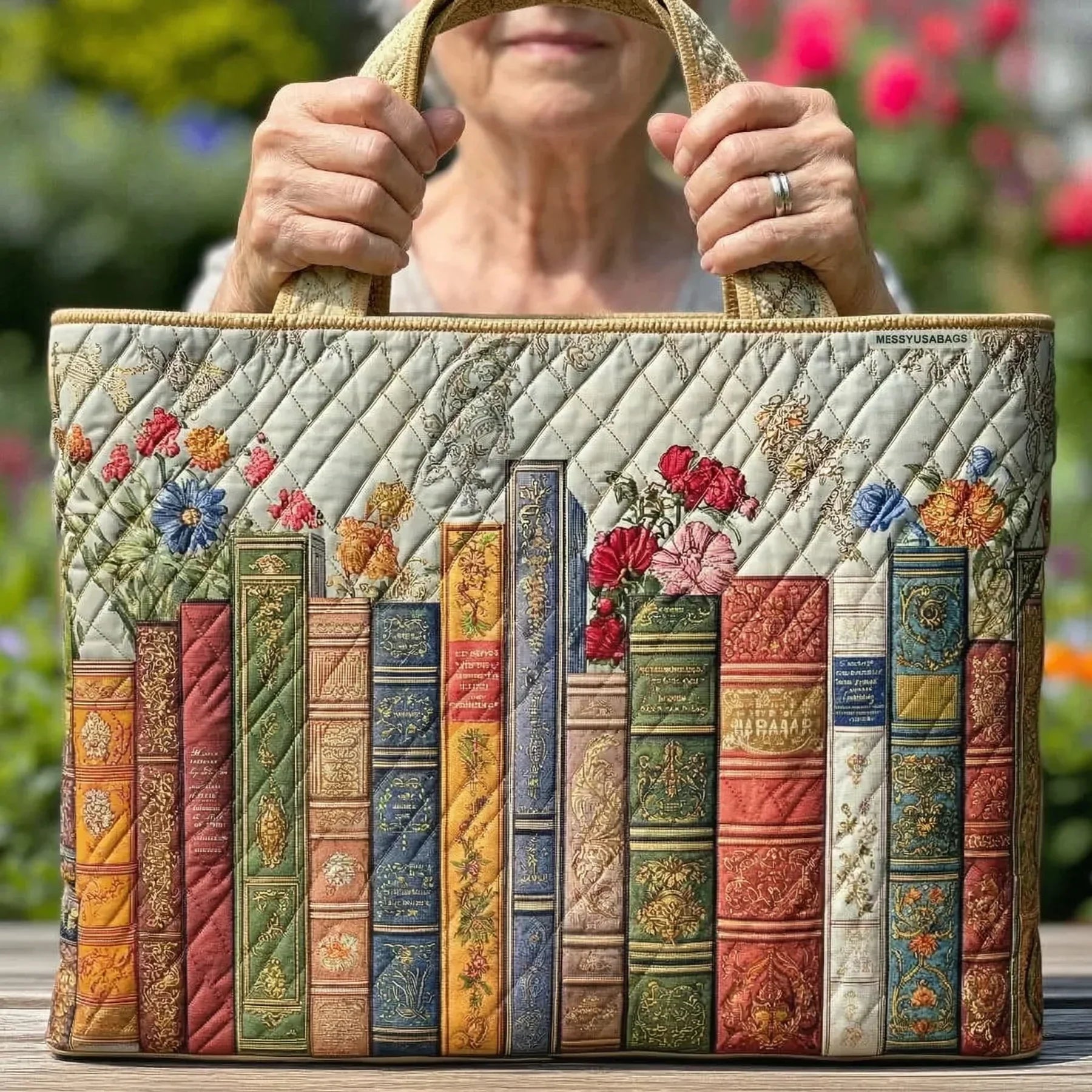 Quilted Bag Magical Library – For Book Lovers