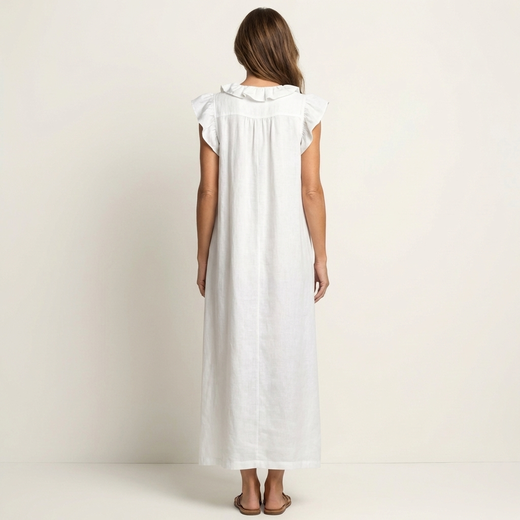 JOSIE | ELEGANT RUFFLE V-NECK MAXI DRESS