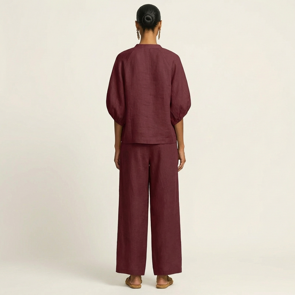 AURELIE | ZIPPER-FRONT PUFF SLEEVE SET