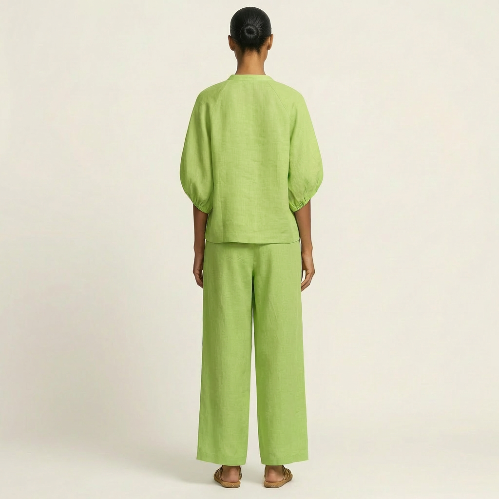 AURELIE | ZIPPER-FRONT PUFF SLEEVE SET