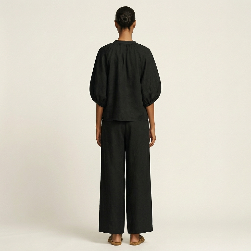 AURELIE | ZIPPER-FRONT PUFF SLEEVE SET