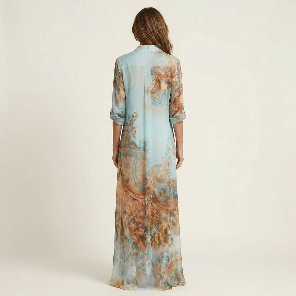 ELOWEN | SILK MAXI SHIRT DRESS