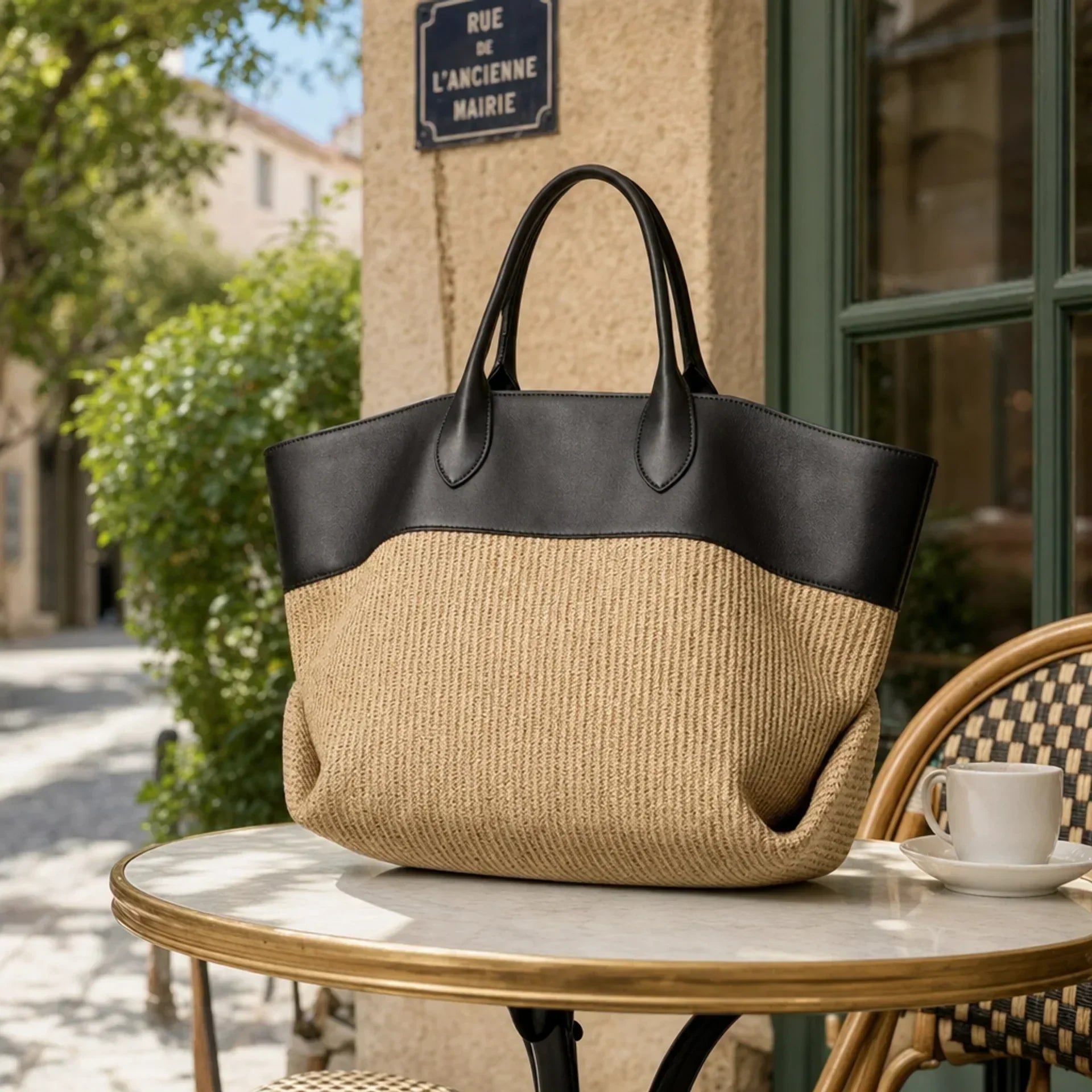 The Striped Woven Tote Bag