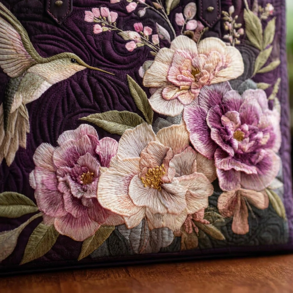 Hummingbird and Orchid Artisan Bag – Elegant and Practical