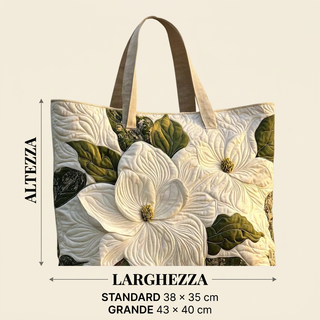 Elegant White Lily Women's Bag – Spacious and Lightweight