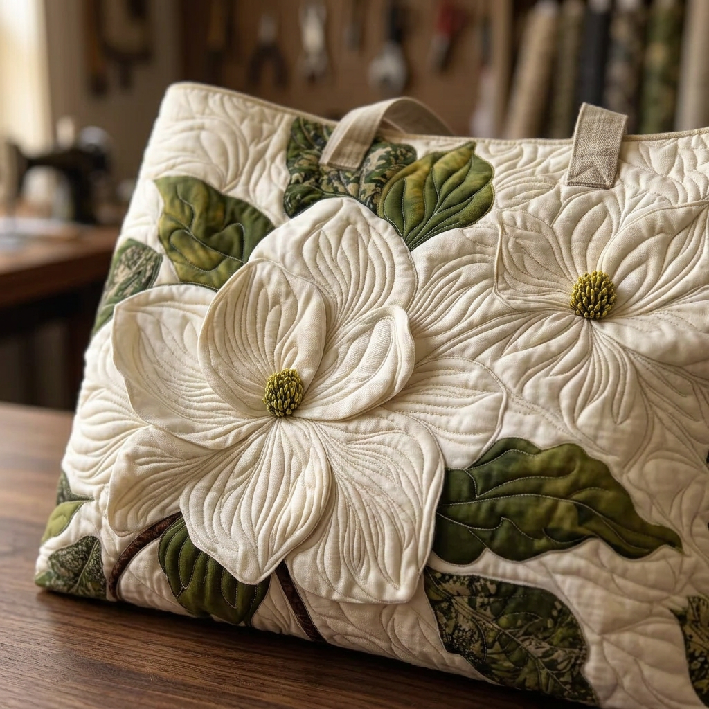Elegant White Lily Women's Bag – Spacious and Lightweight