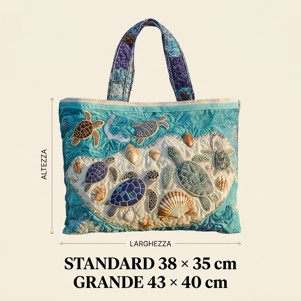 Quilted Artistic Bag Turtles – Two Sizes