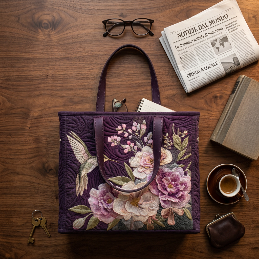 Hummingbird and Orchid Artisan Bag – Elegant and Practical