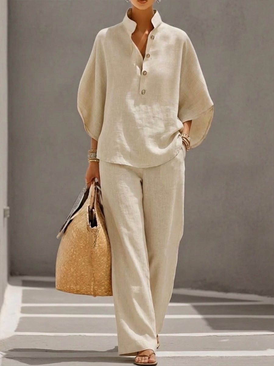 Mariel | Two-Piece Linen Effect Set