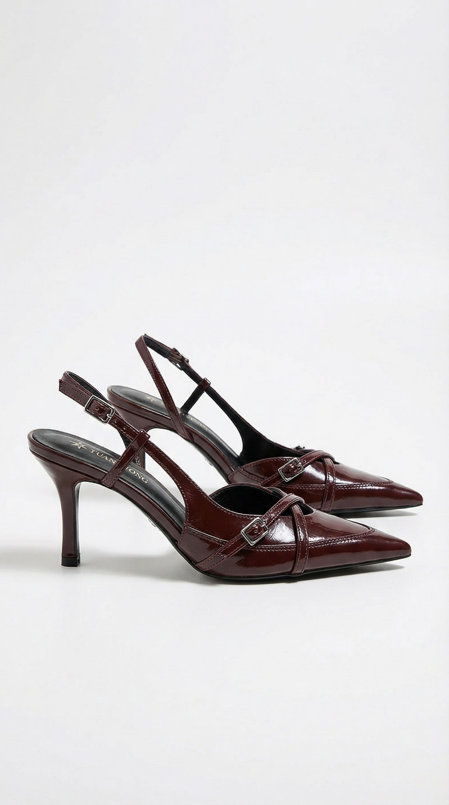 Open-Back Heeled Shoes with Buckle by Samantha